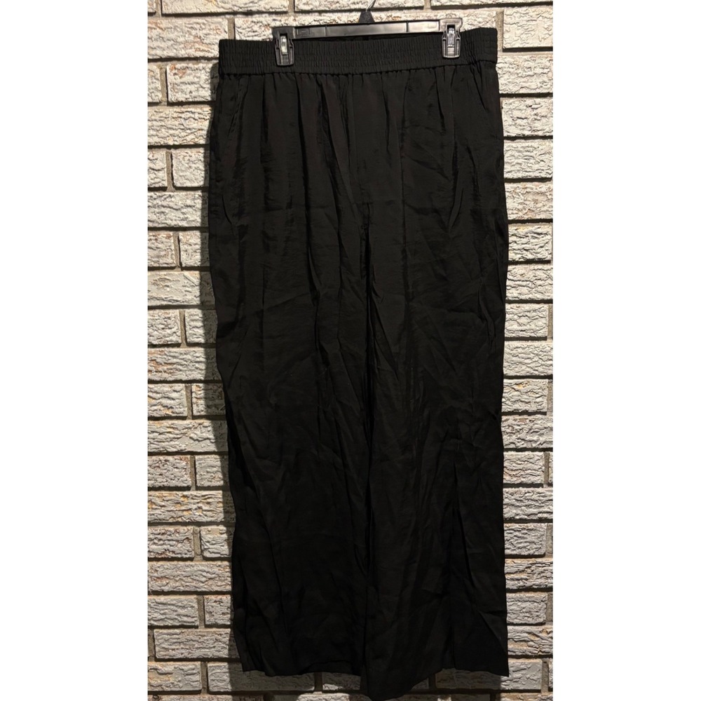 Madewell Black Wide Leg Pull On Pants XL Lenzing Modal Pleated BK5229